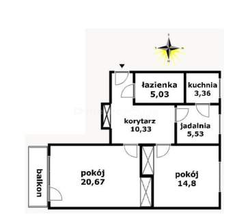 Mieszkanie do wynajęcia, 59,72 m2, Łódź