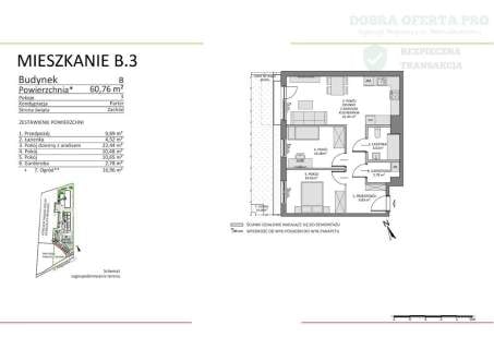 Gotowe nowe 3pok 61m2 z ogródkiem 17m2 zachód