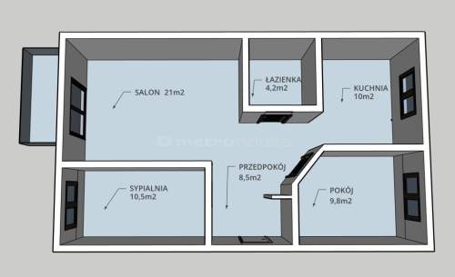 Mieszkanie na sprzedaż, 64,27 m2, Toruń